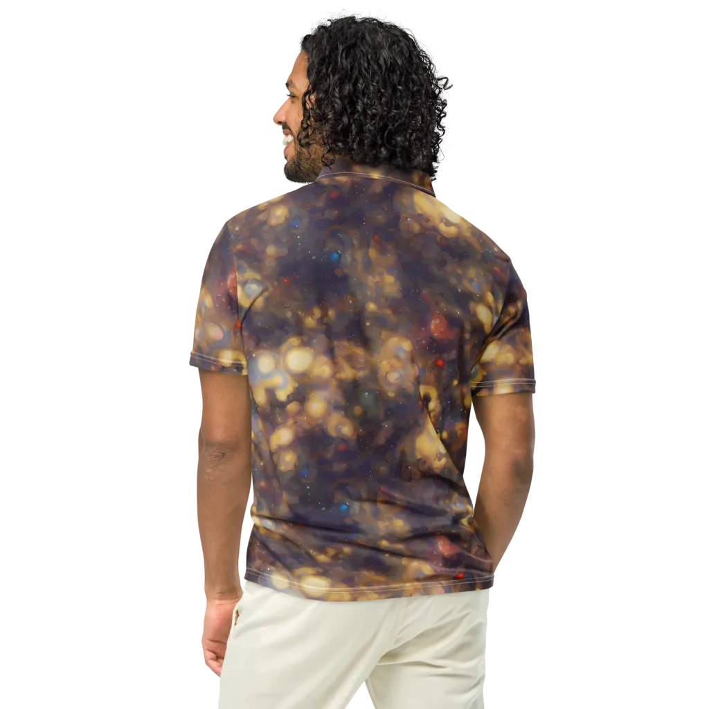 Amber Afterglow on Men's Slim Fit Polo Shirt — Back