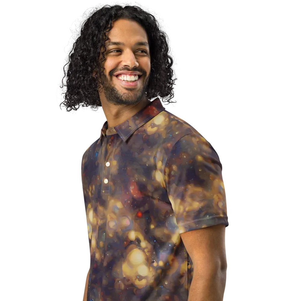 Amber Afterglow on Men's Slim Fit Polo Shirt — Left Front