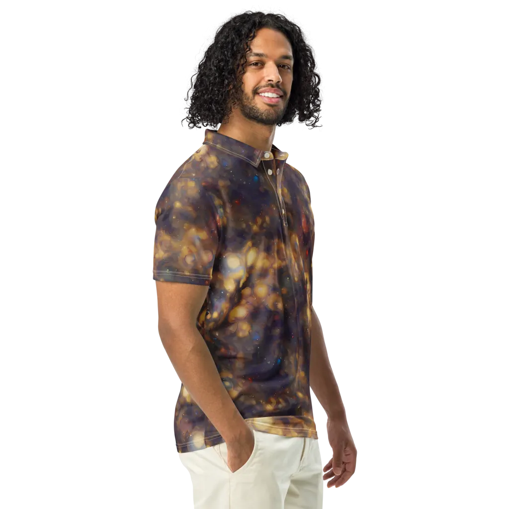 Amber Afterglow on Men's Slim Fit Polo Shirt — Right Front