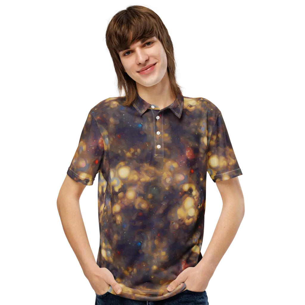 Amber Afterglow on Men's Slim Fit Polo Shirt — Front