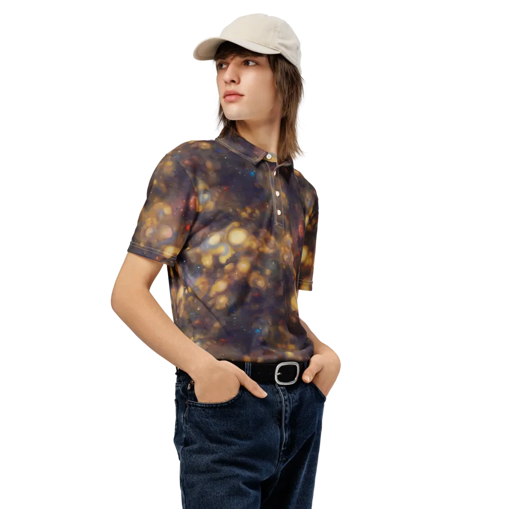 Amber Afterglow on Men's Slim Fit Polo Shirt — Right Front