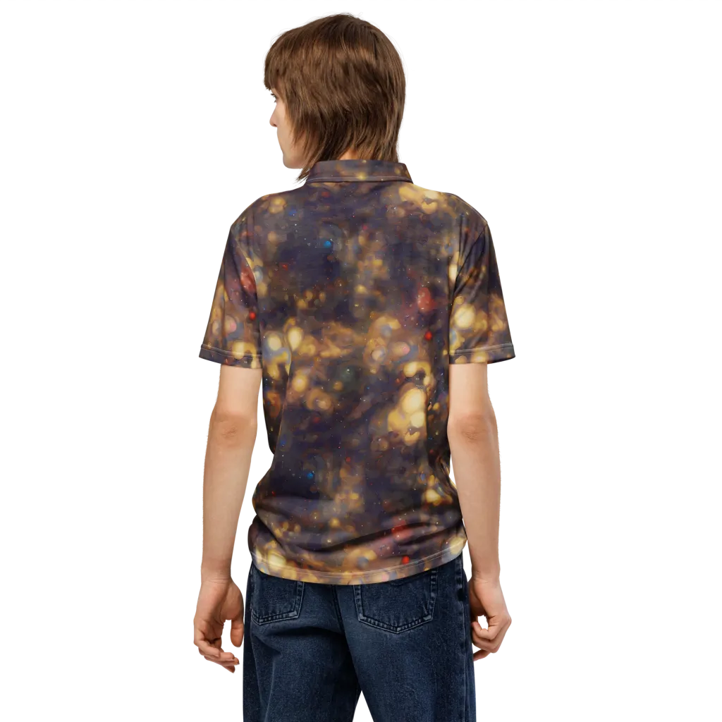 Amber Afterglow on Men's Slim Fit Polo Shirt — Back