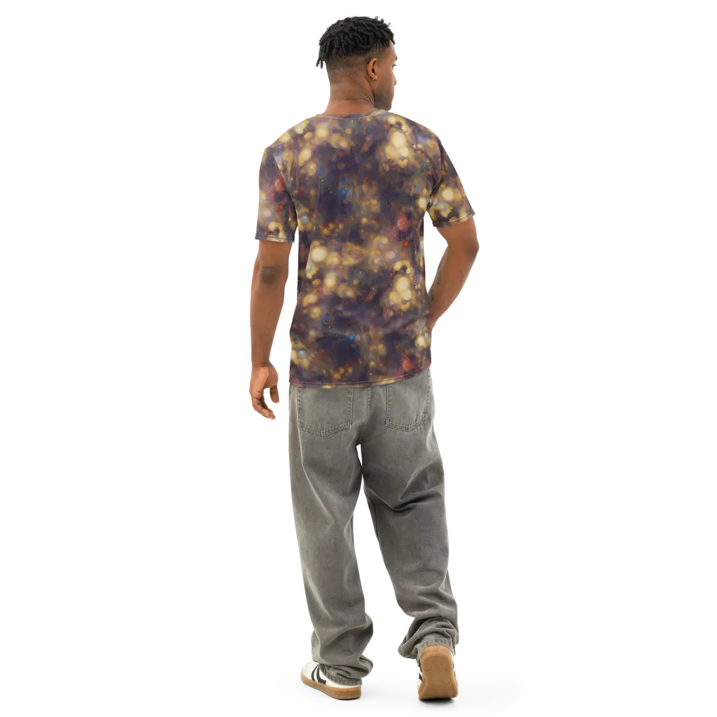 Amber Afterglow on Men's Cotton Crew Neck T-Shirt — Back