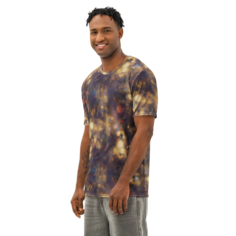 Amber Afterglow on Men's Cotton Crew Neck T-Shirt — Left Front