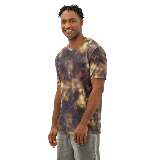 Amber Afterglow on a Men's Cotton Crew Neck T-Shirt