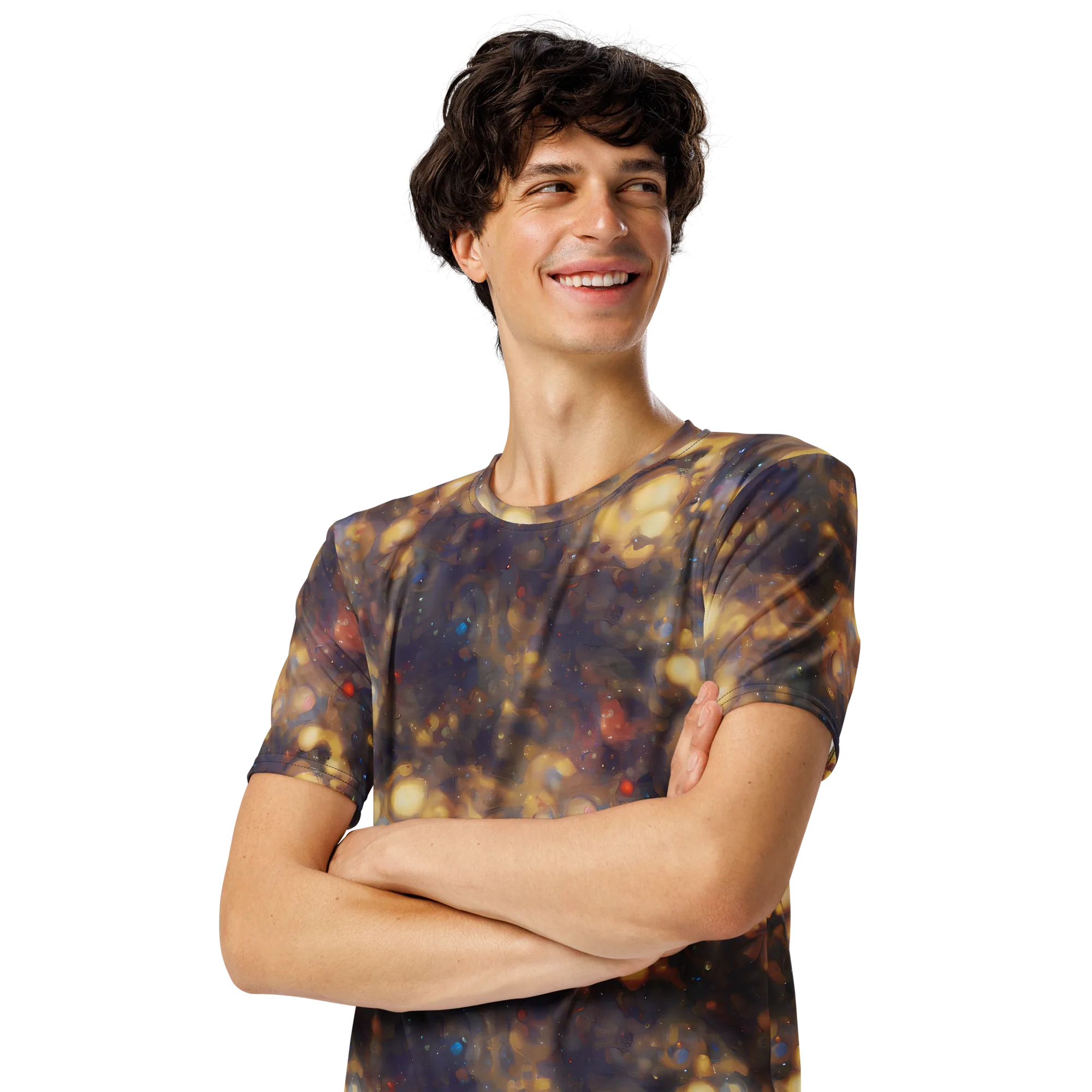 Amber Afterglow on Men's Crew Neck T-Shirt — Left Front