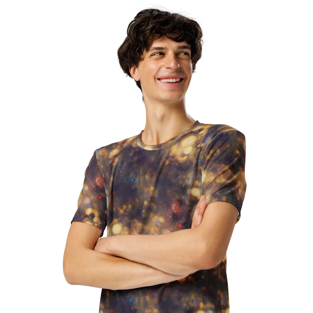 Amber Afterglow on Men's Crew Neck T-Shirt — Left Front