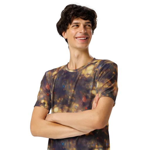 Amber Afterglow on a Men's Crew Neck T-Shirt