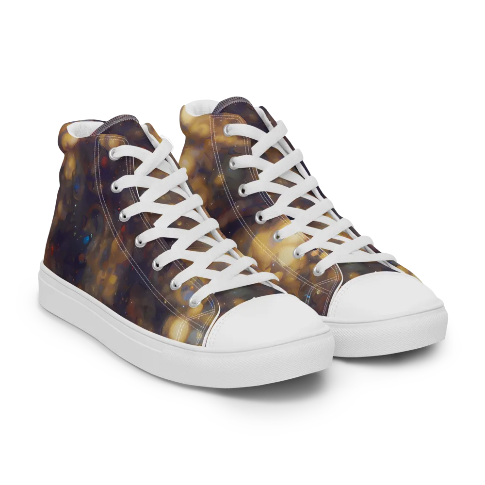 Amber Afterglow on Men's High Top Canvas Shoes — Right Front