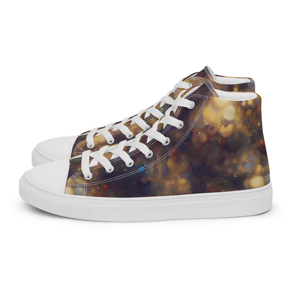 Amber Afterglow on Men's High Top Canvas Shoes — Left