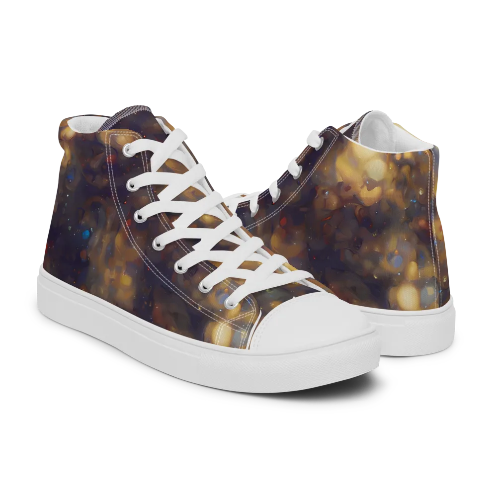 Amber Afterglow on Men's High Top Canvas Shoes — Right