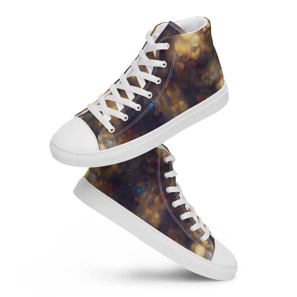 Amber Afterglow on Men's High Top Canvas Shoes — Front