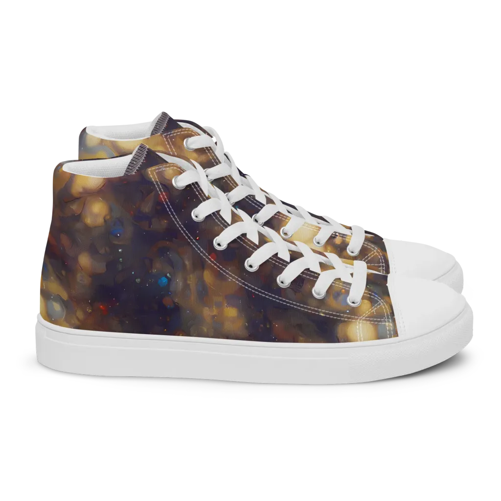 Amber Afterglow on Women's High Top Canvas Shoes — Right