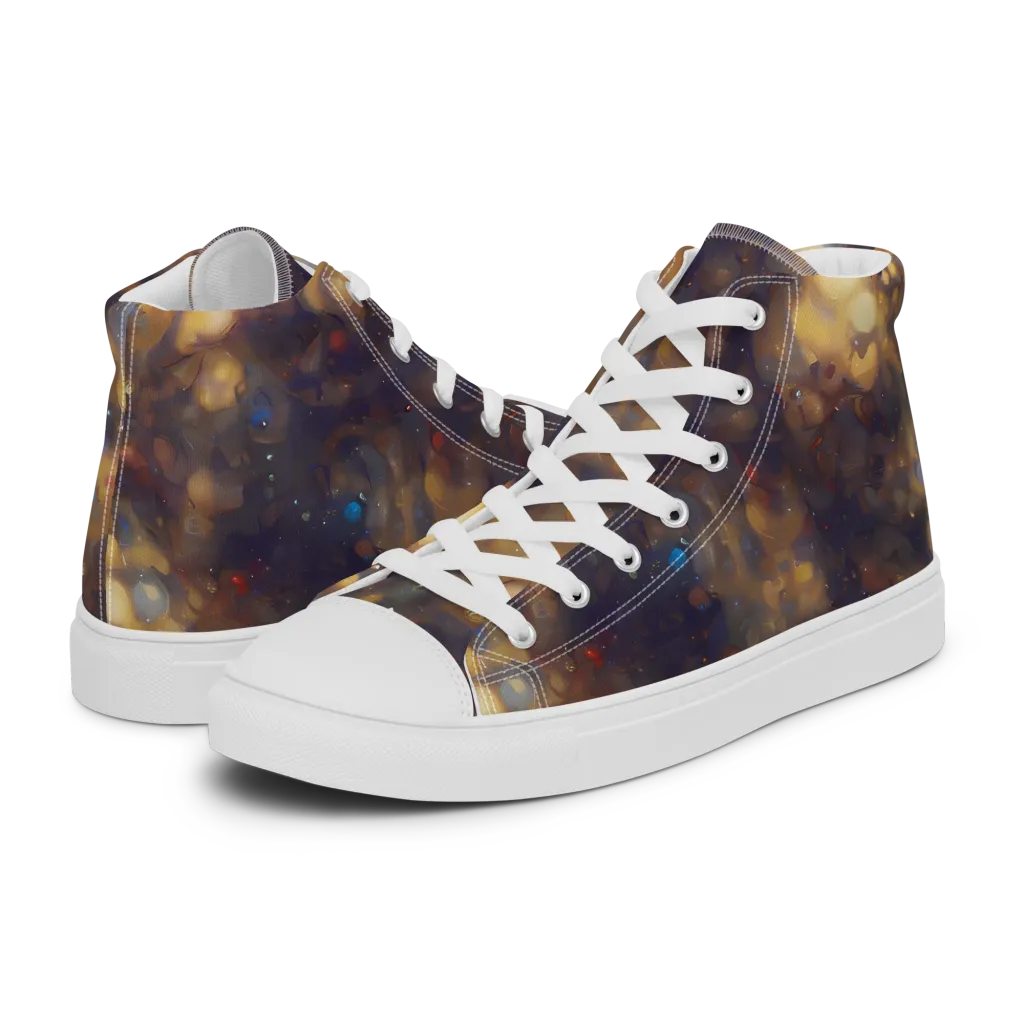 Amber Afterglow on Women's High Top Canvas Shoes — Left
