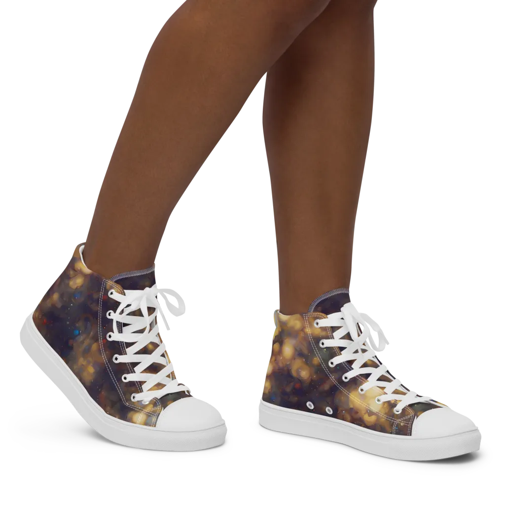 Amber Afterglow on Women's High Top Canvas Shoes — Right