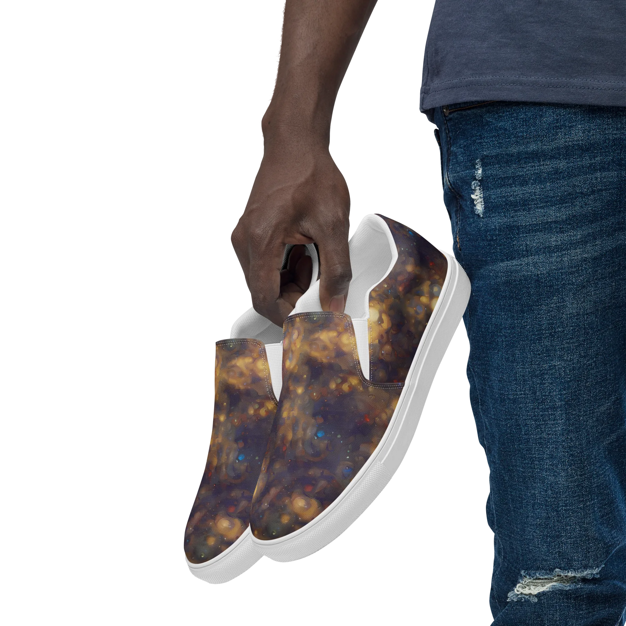 Amber Afterglow on Men's Slip-On Canvas Shoes — Left Front