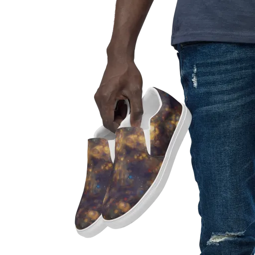 Amber Afterglow on a Men's Slip-On Canvas Shoes