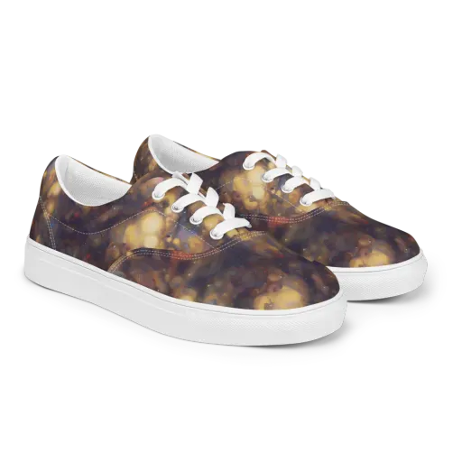 Amber Afterglow on a Men's Lace-Up Canvas Shoes