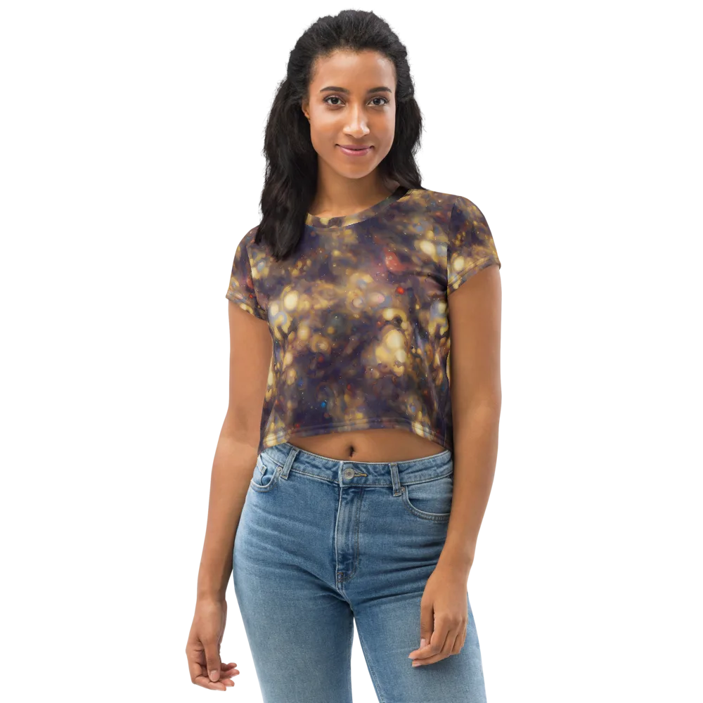Amber Afterglow on Crop Tee — Front