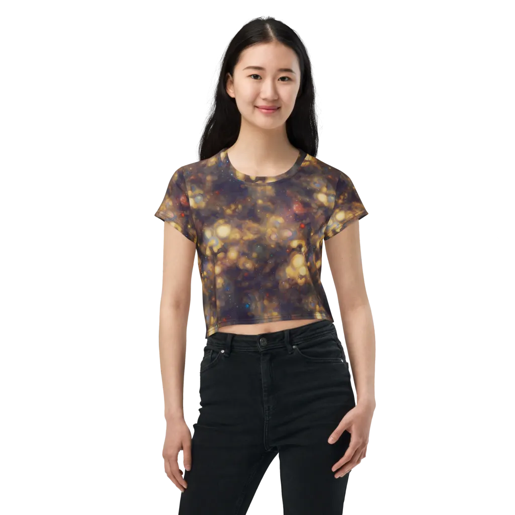Amber Afterglow on Crop Tee — Front