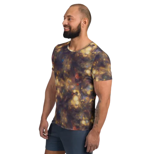 Amber Afterglow on a Men's Athletic T-Shirt