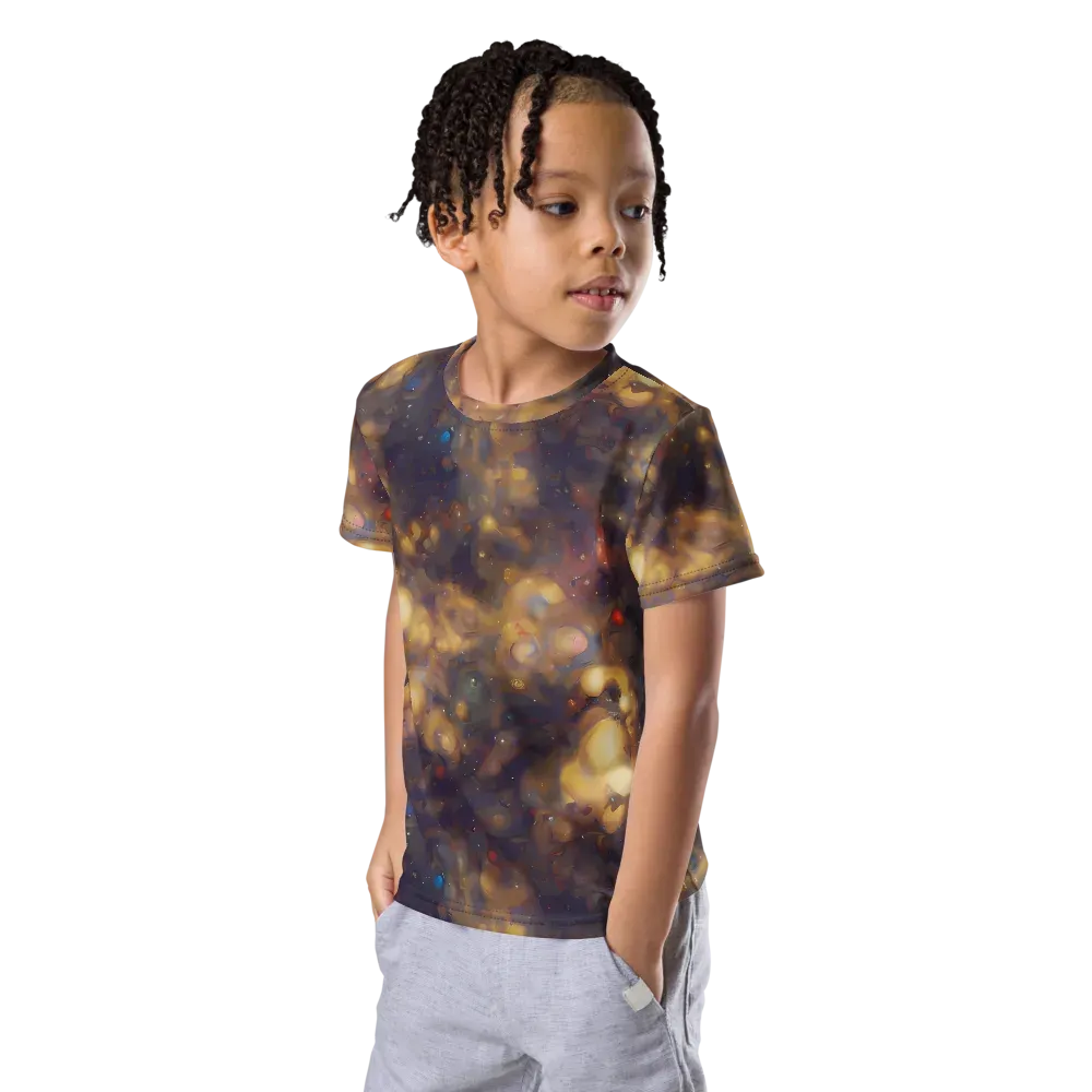 Amber Afterglow on Kids Crew Neck T-Shirt — Left Front