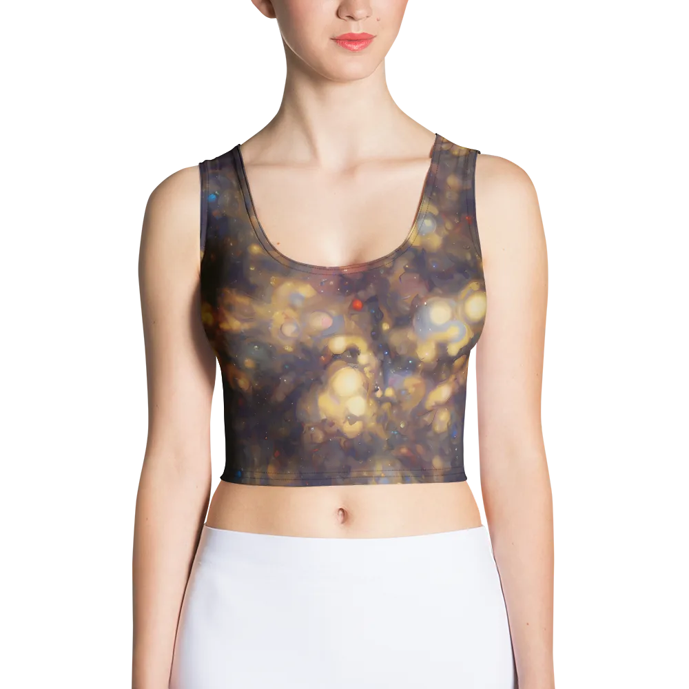 Amber Afterglow on Crop Top — Front