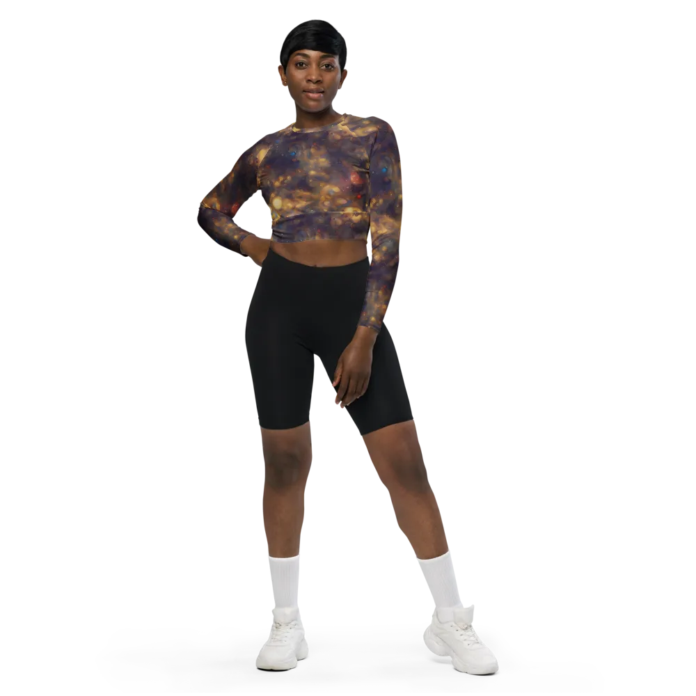 Amber Afterglow on Long Sleeve Crop Top — Front