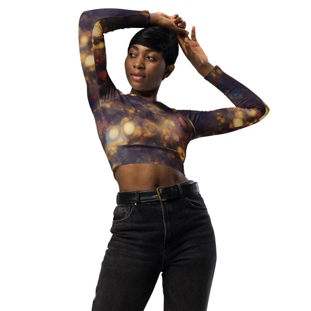 Amber Afterglow on Long Sleeve Crop Top — Front