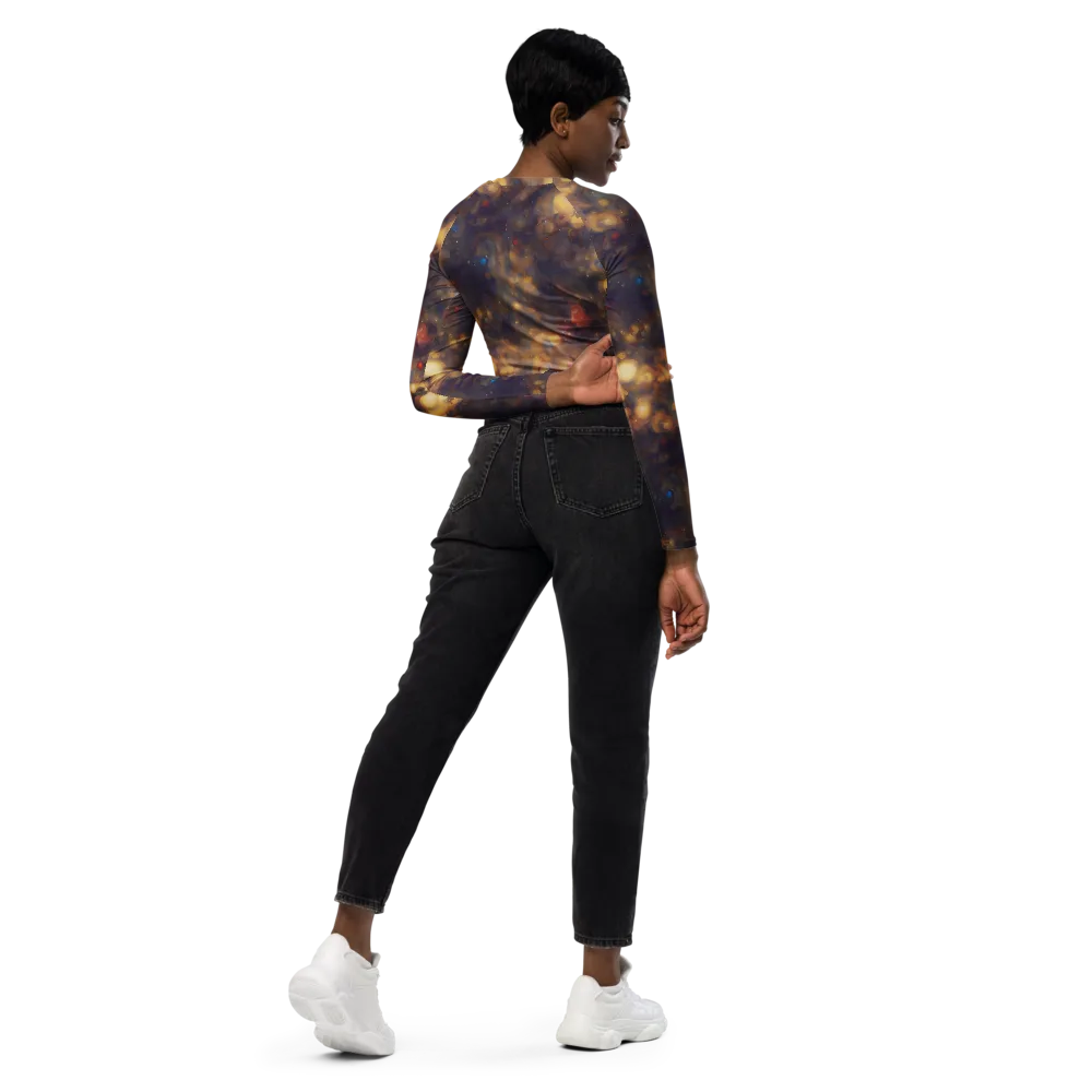 Amber Afterglow on Long Sleeve Crop Top — Right Back