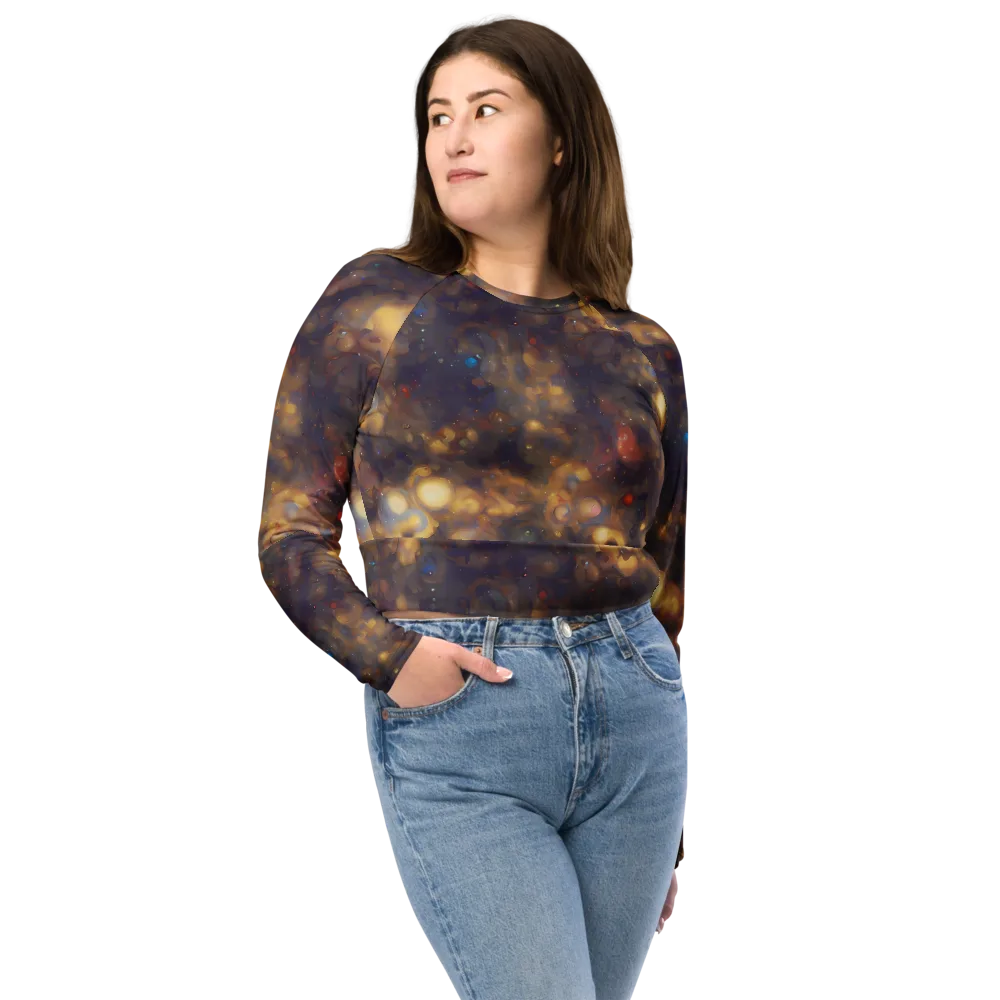 Amber Afterglow on Long Sleeve Crop Top — Front