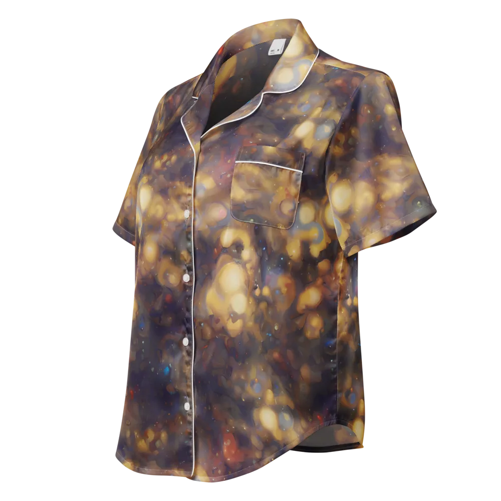 Amber Afterglow on Women's Short Sleeve Pajama Top — Left Front