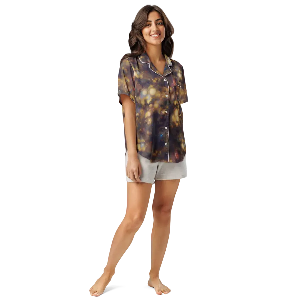 Amber Afterglow on Women's Short Sleeve Pajama Top — Front