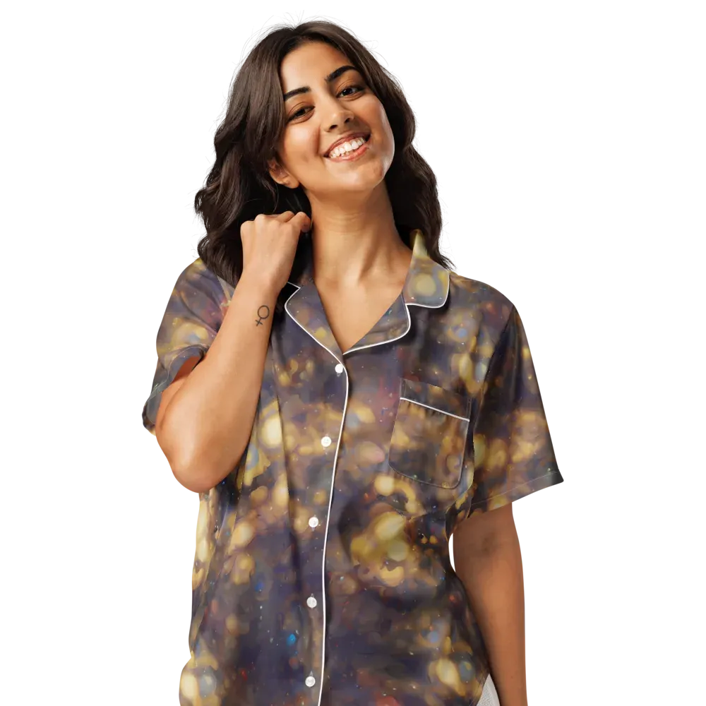 Amber Afterglow on Women's Short Sleeve Pajama Top — Front