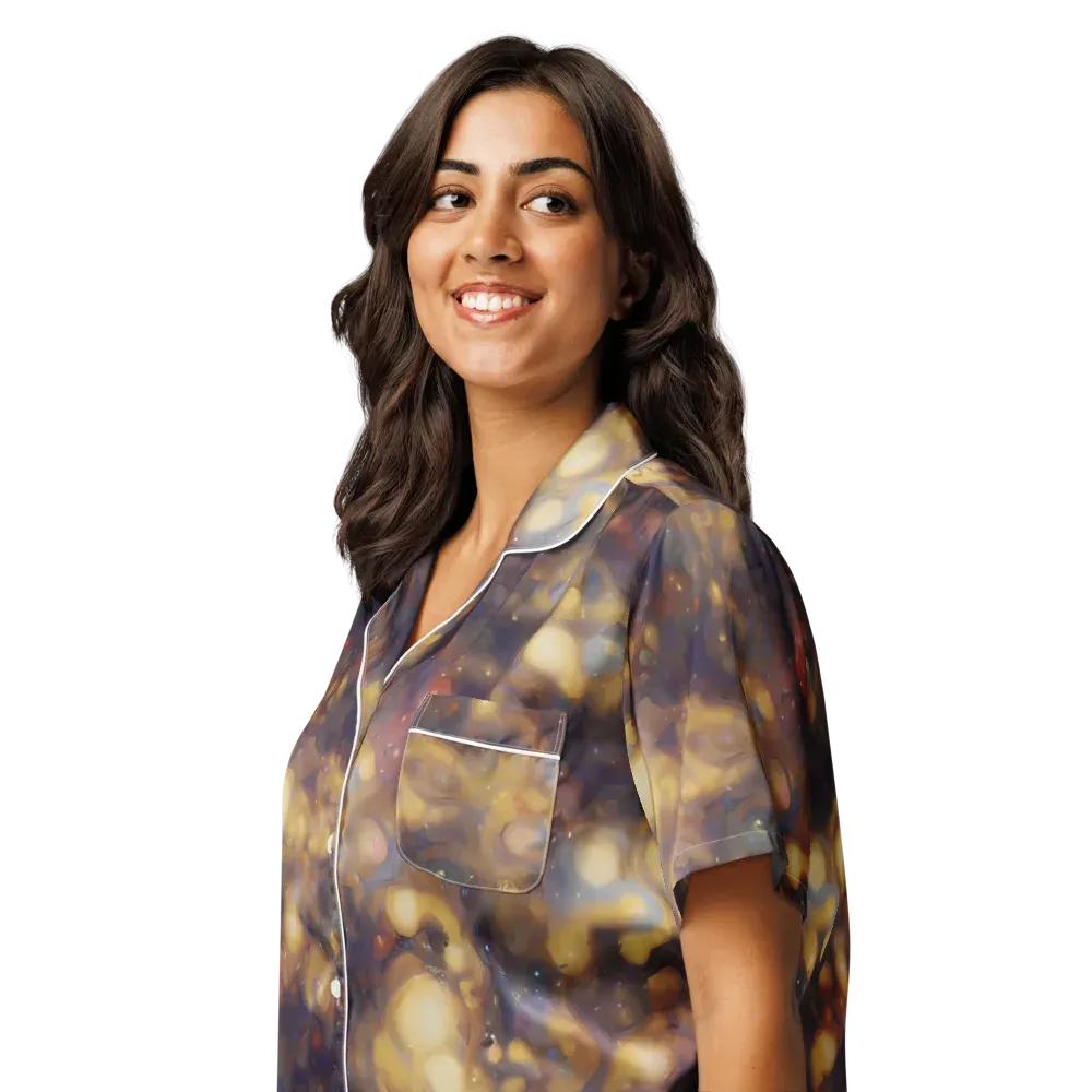 Amber Afterglow on Women's Short Sleeve Pajama Top — Left Front