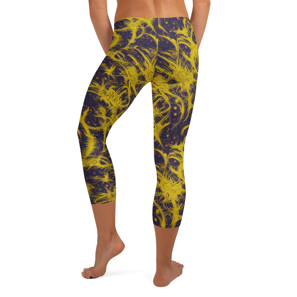 Golden Thornspell on Capri Leggings — Back