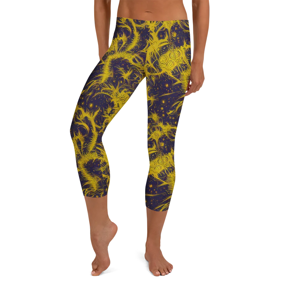 Golden Thornspell on Capri Leggings — Front
