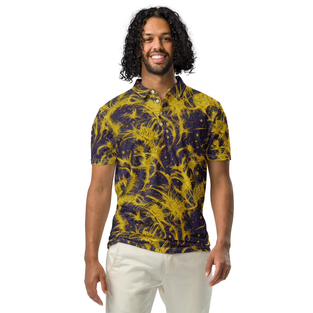 Golden Thornspell on Men's Slim Fit Polo Shirt — Front