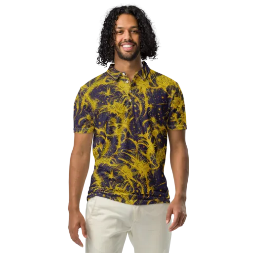 Golden Thornspell on a Men's Slim Fit Polo Shirt