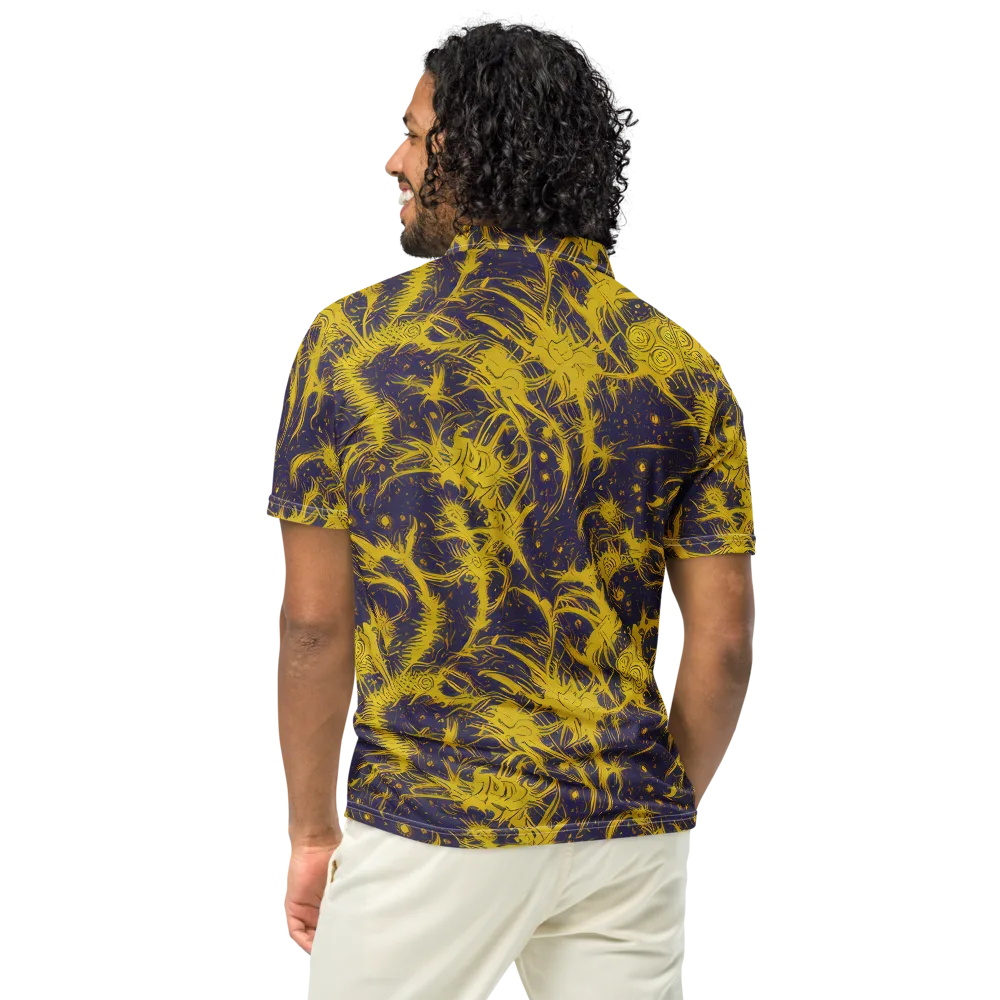 Golden Thornspell on Men's Slim Fit Polo Shirt — Back