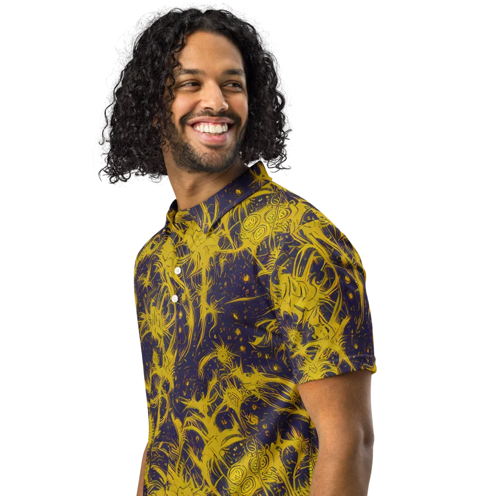 Golden Thornspell on Men's Slim Fit Polo Shirt — Left Front