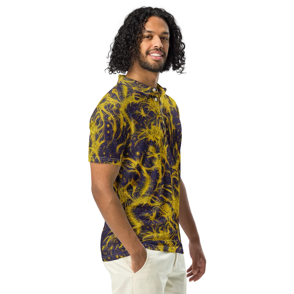 Golden Thornspell on Men's Slim Fit Polo Shirt — Right Front