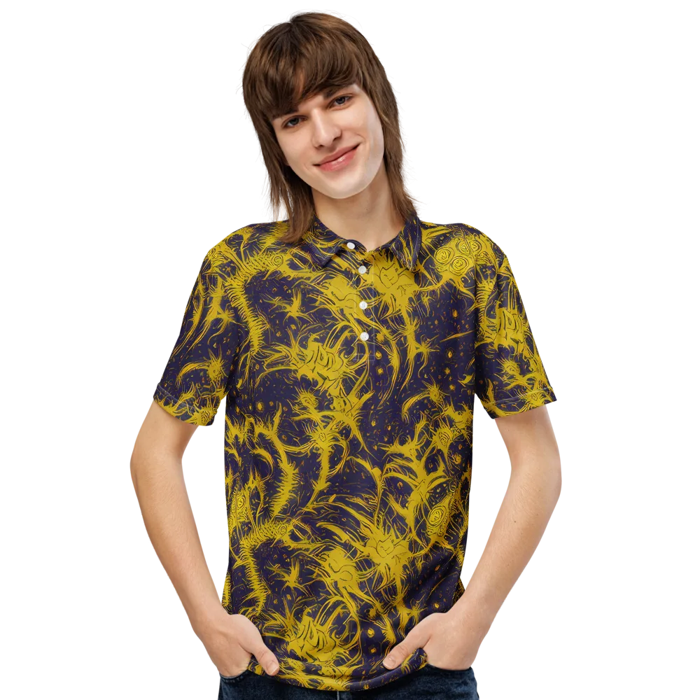 Golden Thornspell on Men's Slim Fit Polo Shirt — Front