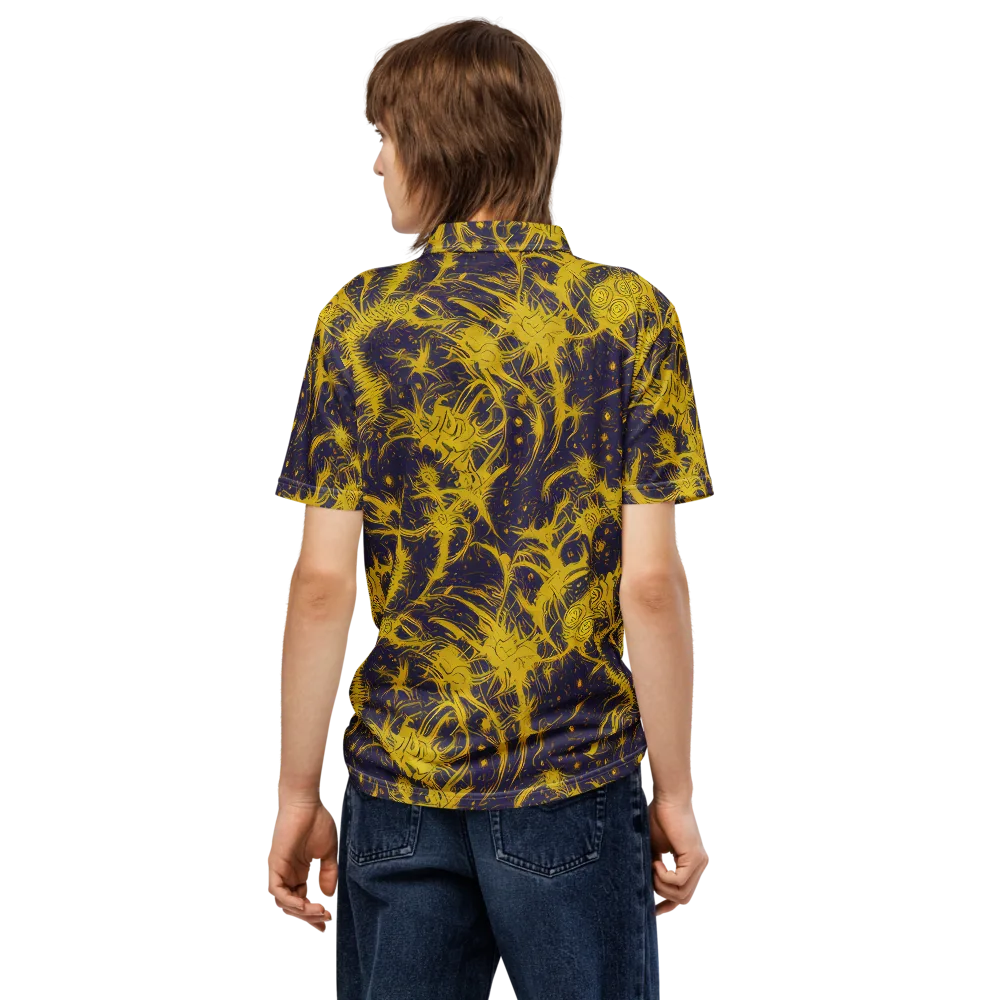 Golden Thornspell on Men's Slim Fit Polo Shirt — Back