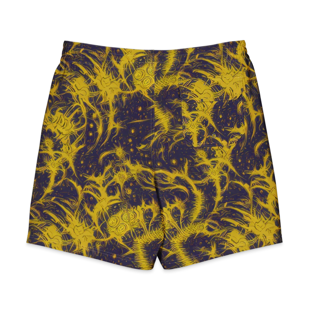 Golden Thornspell on Men's Board Shorts — Back