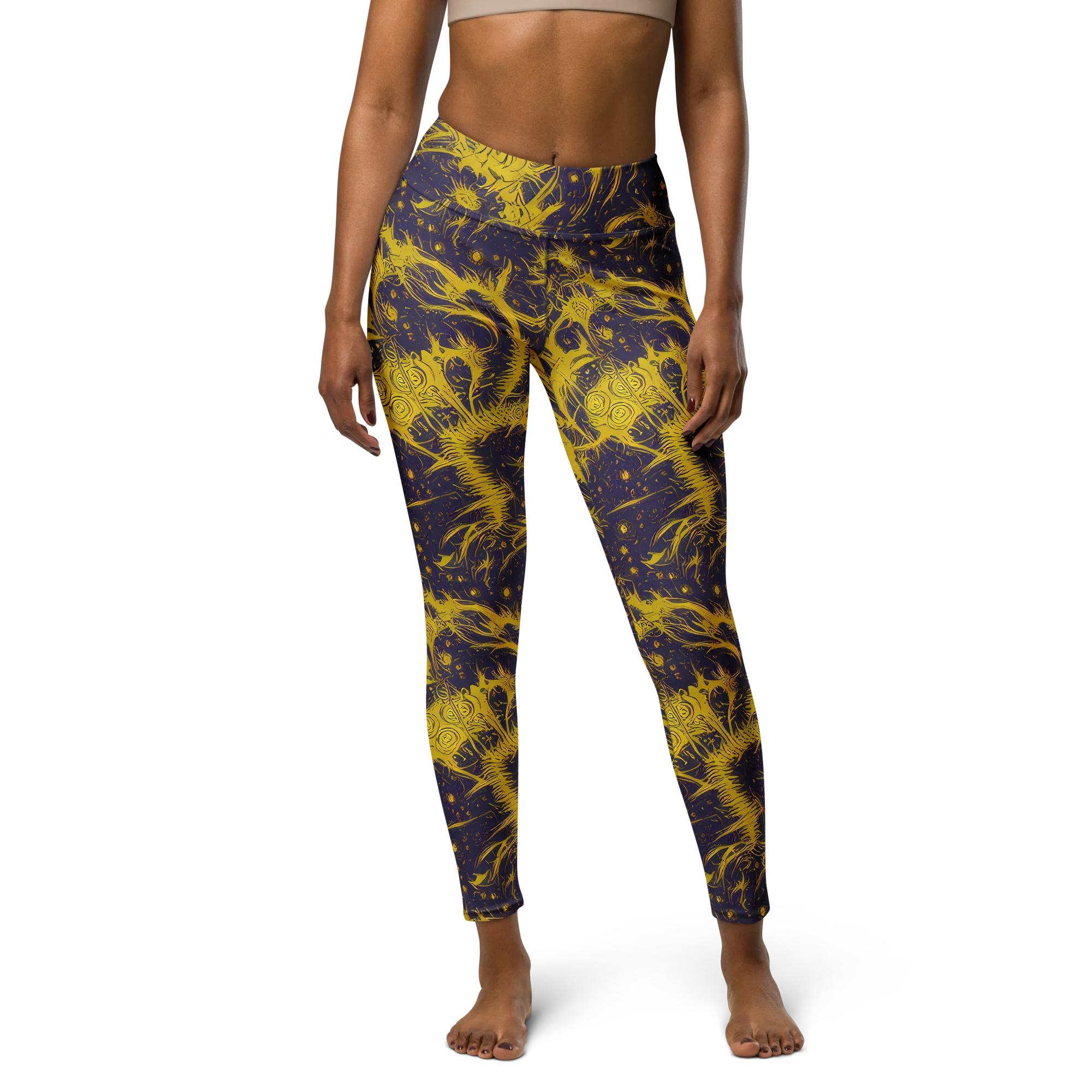 Golden Thornspell on Yoga Leggings — Front