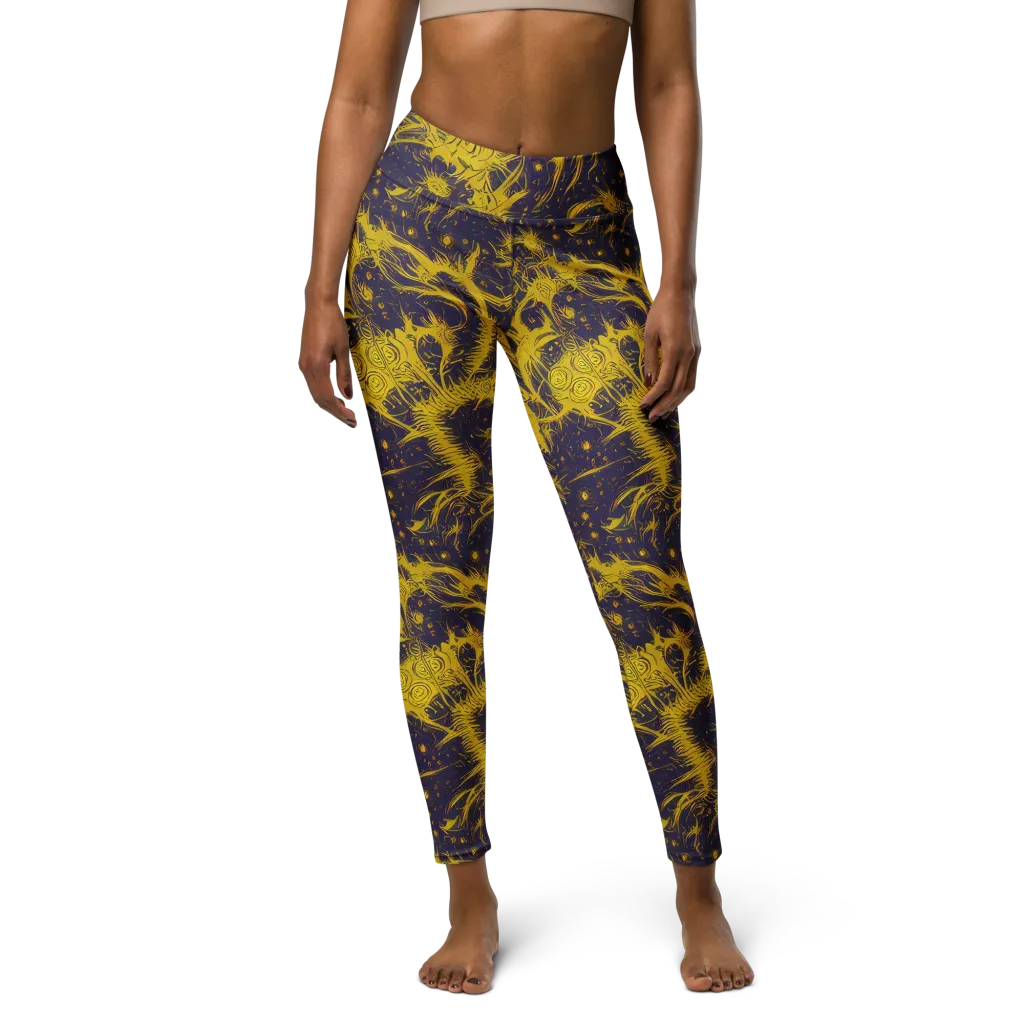 Golden Thornspell on Yoga Leggings — Front