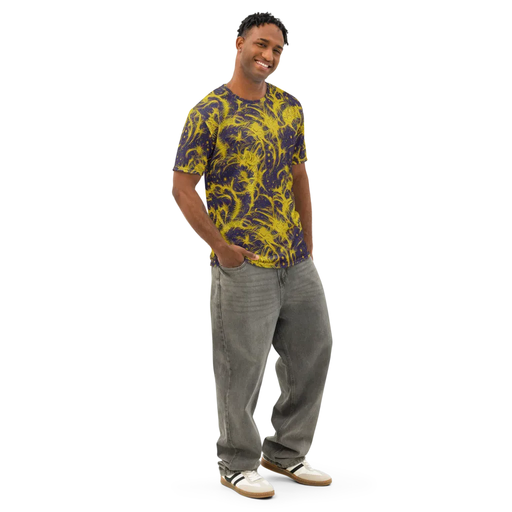 Golden Thornspell on Men's Cotton Crew Neck T-Shirt — Right Front