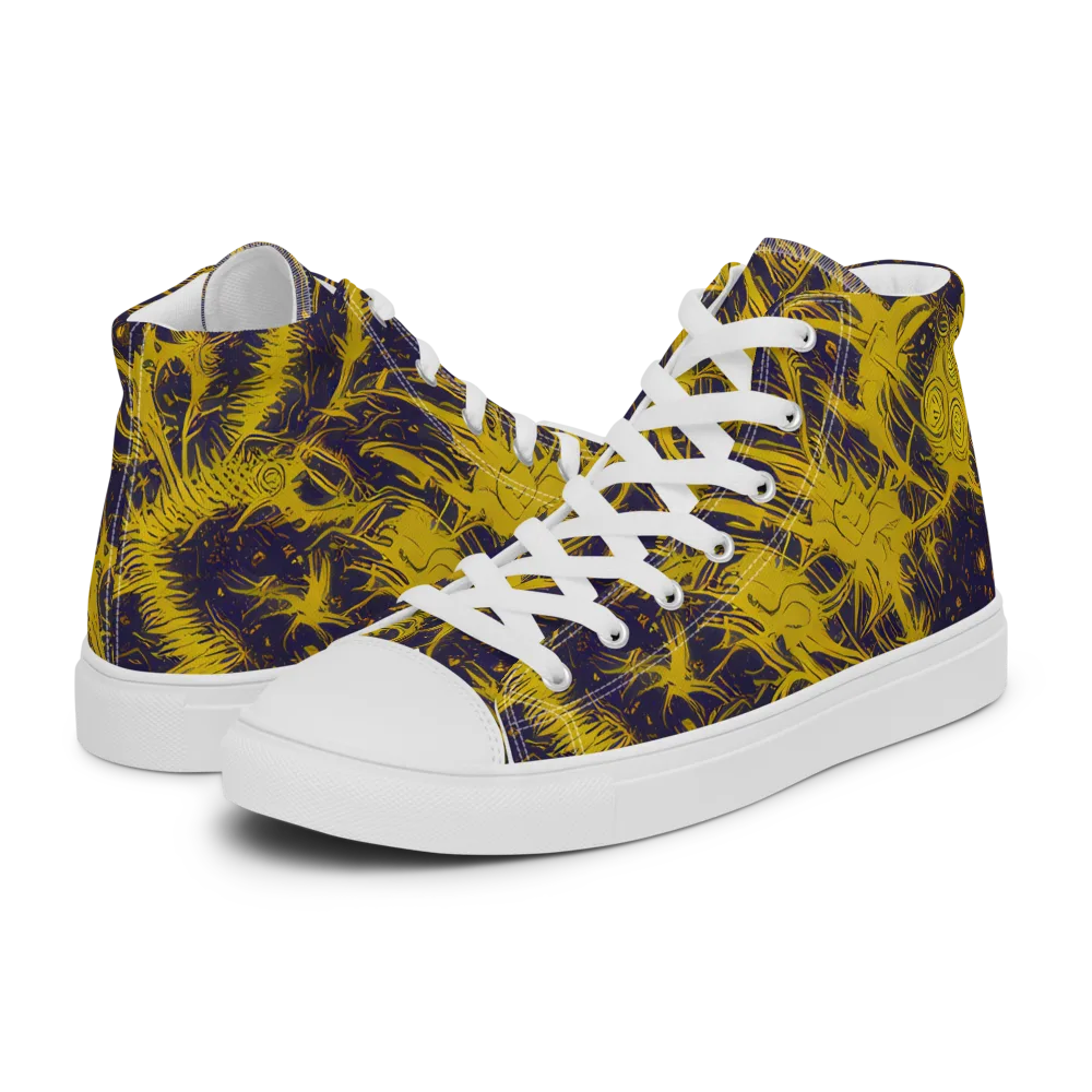 Golden Thornspell on Men's High Top Canvas Shoes — Left