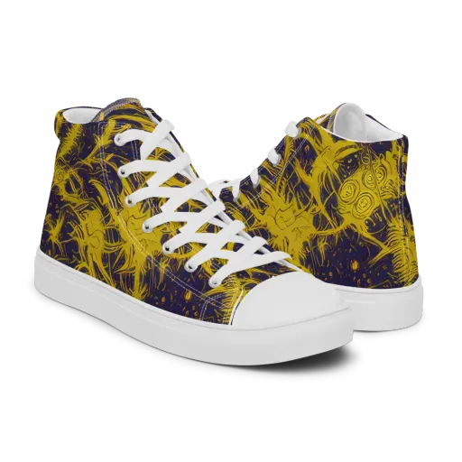 Golden Thornspell on a Men's High Top Canvas Shoes